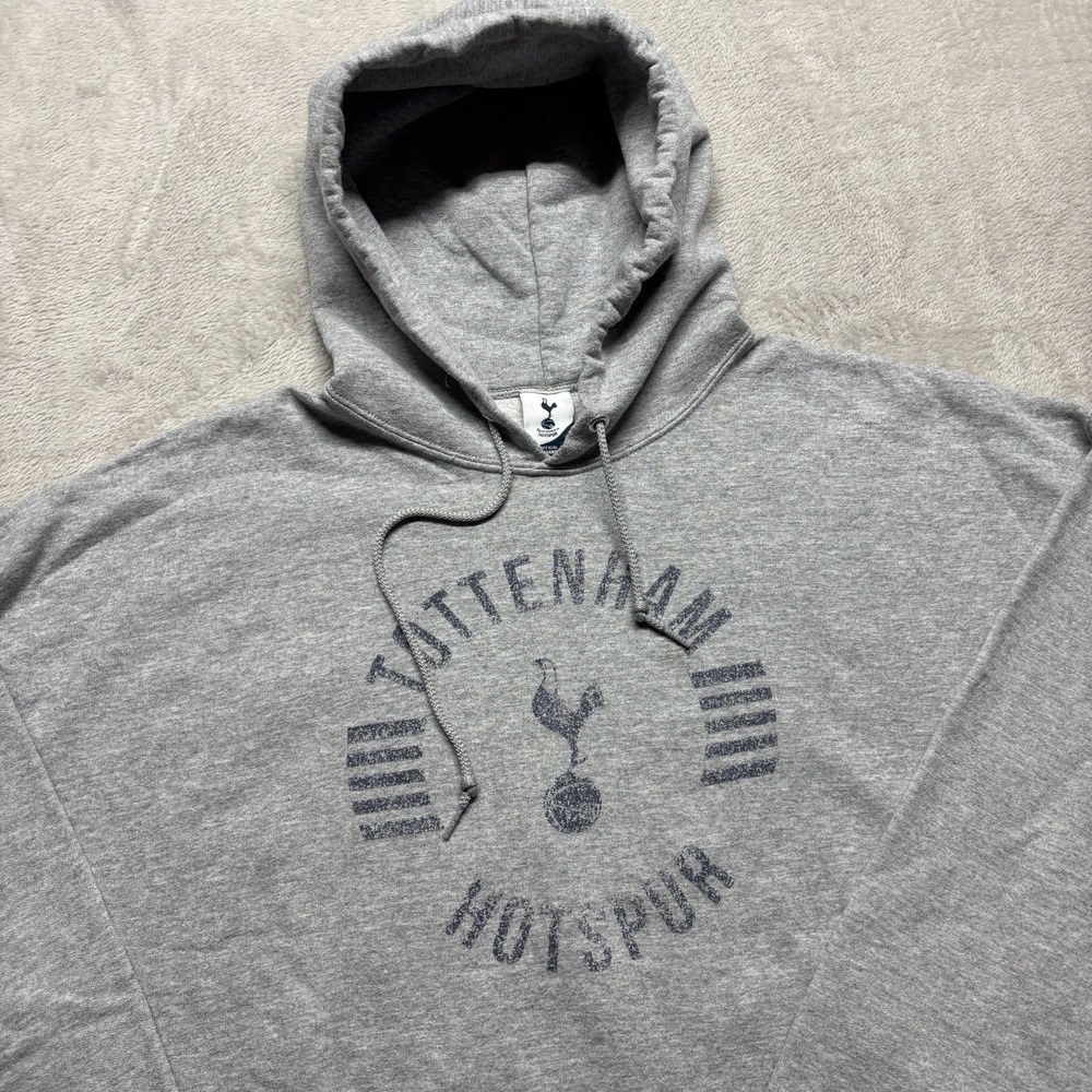 Tottenham Hotspur F.C. Hoodie Mens 2XL Gray Logo Official Jerzees Tag Football